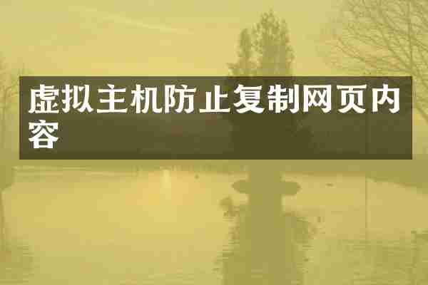 虚拟主机防止复制网页内容
