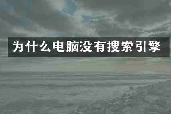 为什么电脑没有搜索引擎