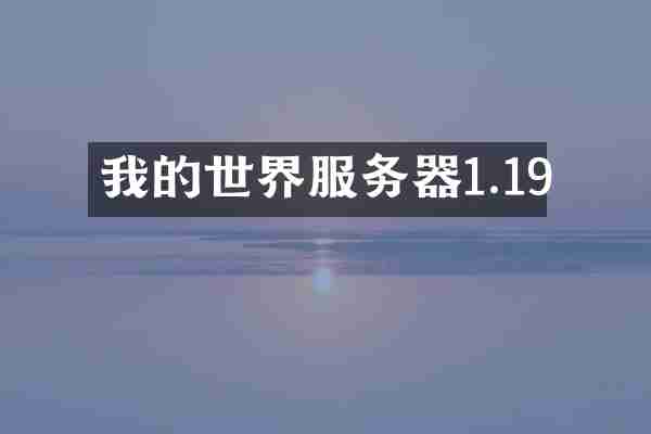 我的世界服务器1.19