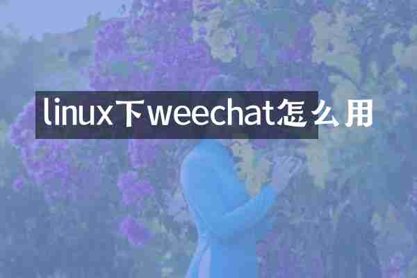 linux下weechat怎么用