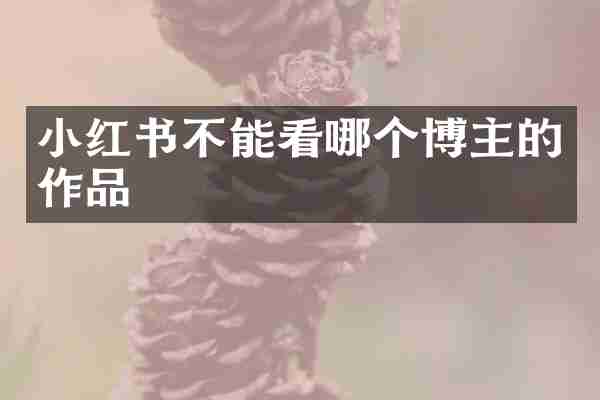 小红书不能看哪个博主的作品