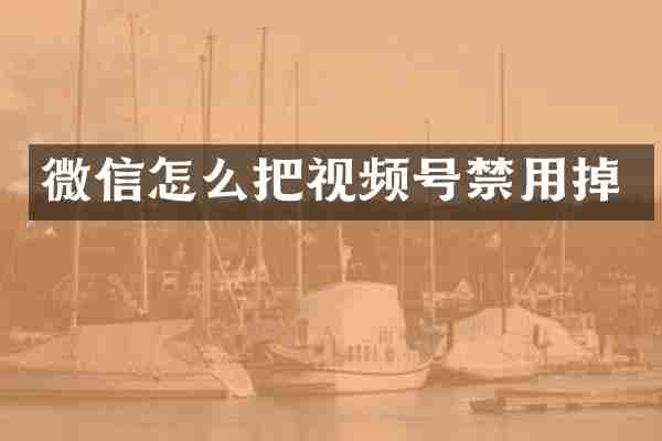 微信怎么把视频号禁用掉