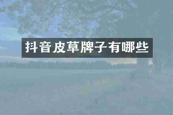 抖音皮草牌子有哪些