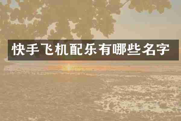 快手飞机配乐有哪些名字
