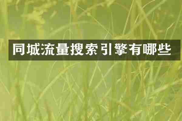 同城流量搜索引擎有哪些