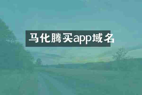 马化腾买app域名