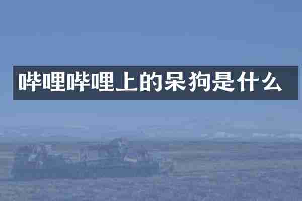 哔哩哔哩上的呆狗是什么