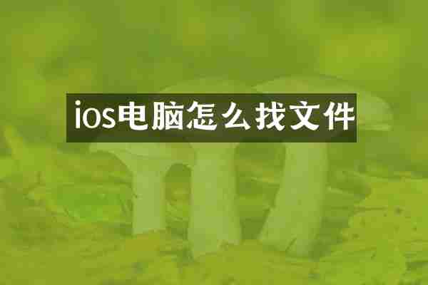ios电脑怎么找文件