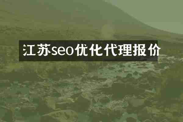 江苏seo优化代理报价