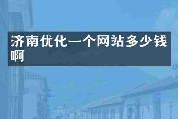 济南优化一个网站多少钱啊