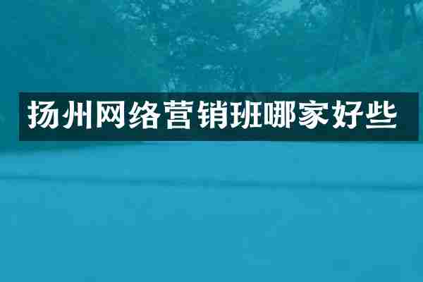 扬州网络营销班哪家好些