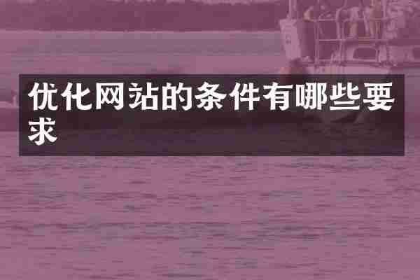 优化网站的条件有哪些要求