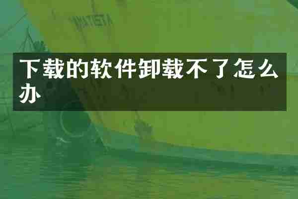 下载的软件卸载不了怎么办