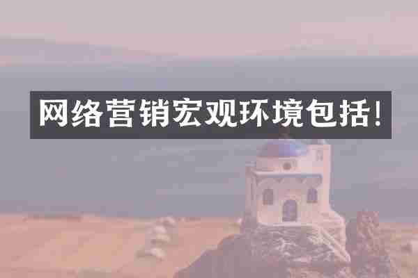 网络营销宏观环境包括!