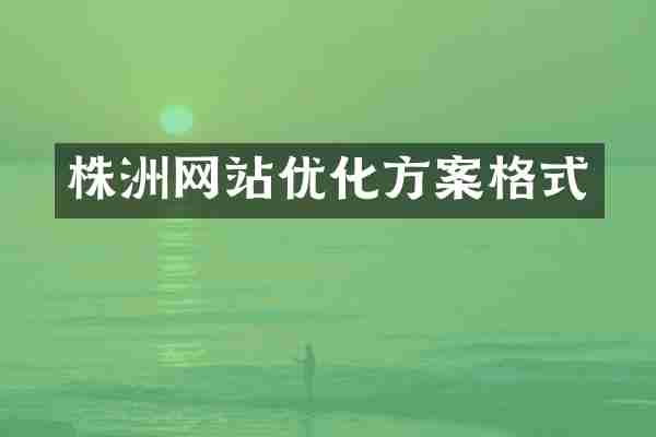 株洲网站优化方案格式