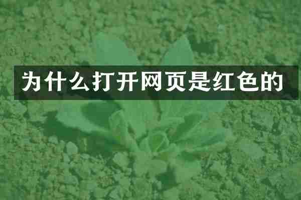 为什么打开网页是红色的
