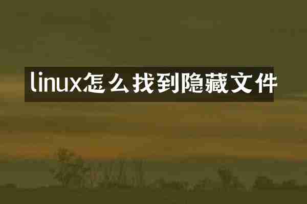 linux怎么找到隐藏文件