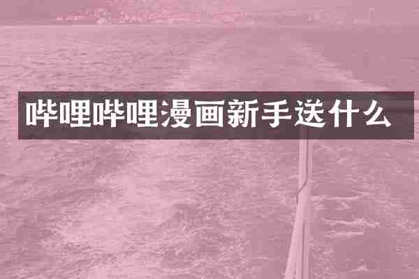哔哩哔哩漫画新手送什么
