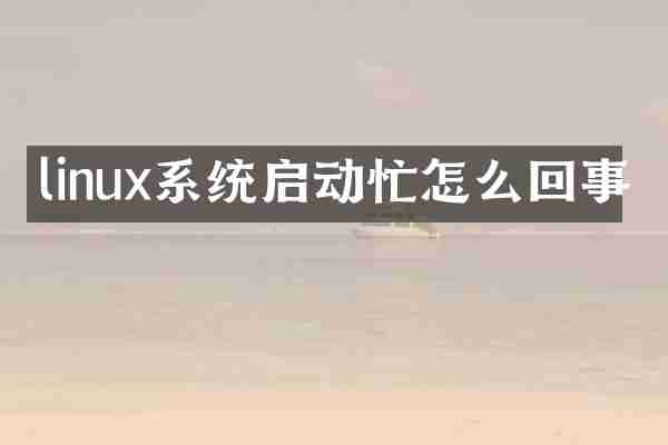 linux系统启动忙怎么回事