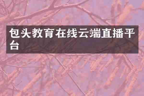 包头教育在线云端直播平台