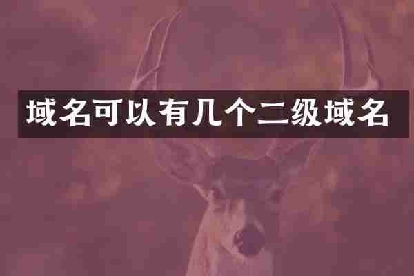 域名可以有几个二级域名