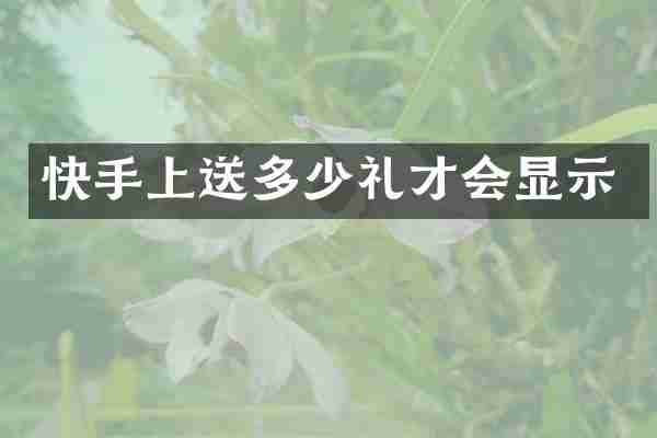 快手上送多少礼才会显示