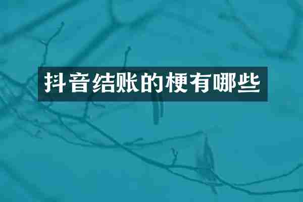 抖音结账的梗有哪些