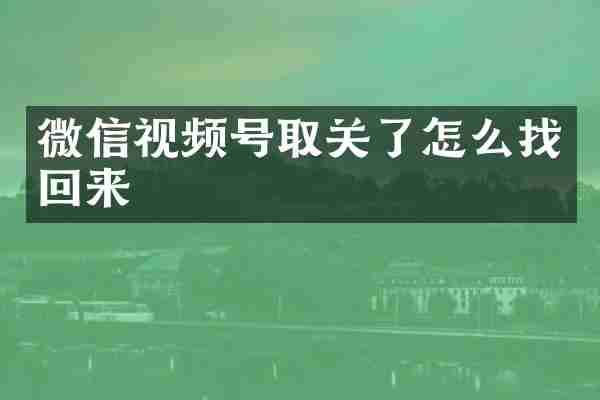 微信视频号取关了怎么找回来