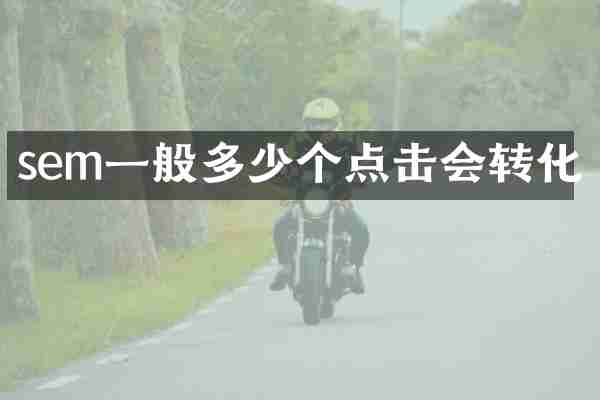 sem一般多少个点击会转化
