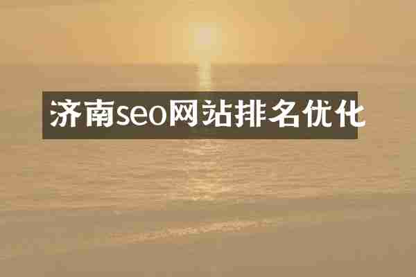 济南seo网站排名优化