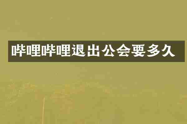 哔哩哔哩退出公会要多久