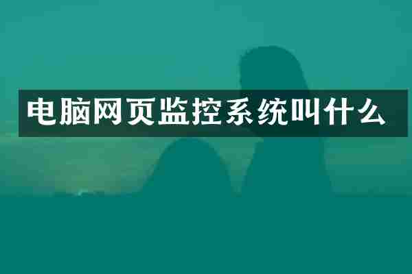 电脑网页监控系统叫什么