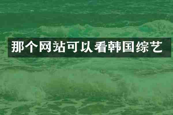 那个网站可以看韩国综艺