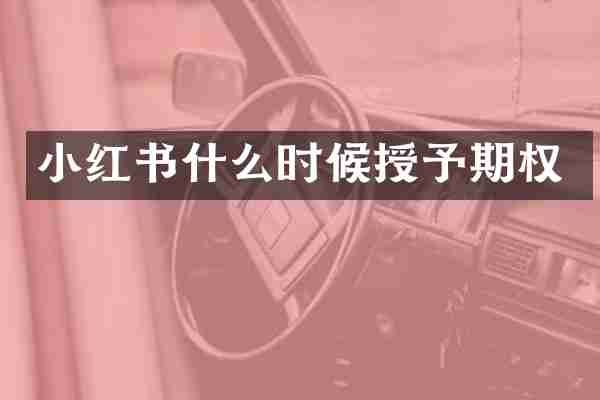 小红书什么时候授予期权