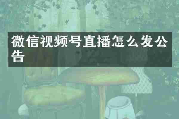微信视频号直播怎么发公告