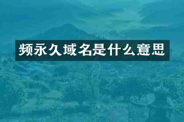 频永久域名是什么意思