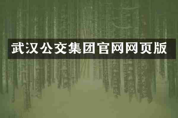 武汉公交集团官网网页版
