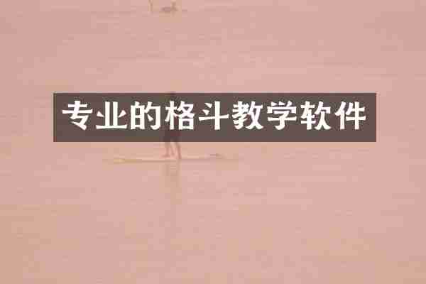 专业的格斗教学软件