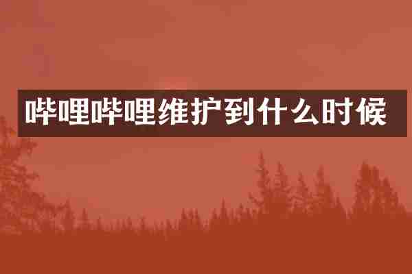 哔哩哔哩维护到什么时候