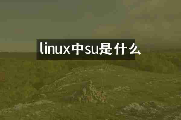 linux中su是什么