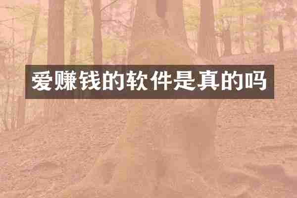 爱赚钱的软件是真的吗