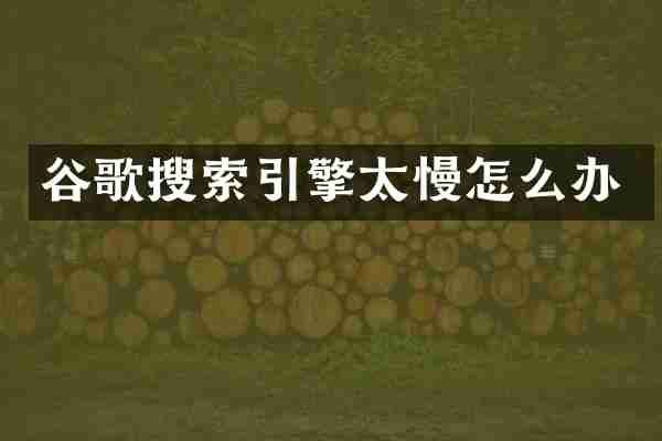 谷歌搜索引擎太慢怎么办