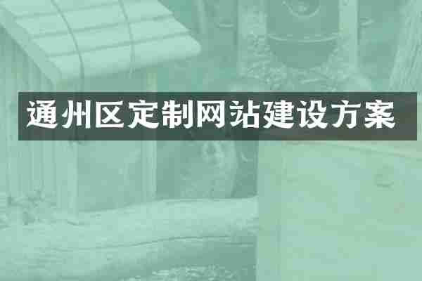通州区定制网站建设方案