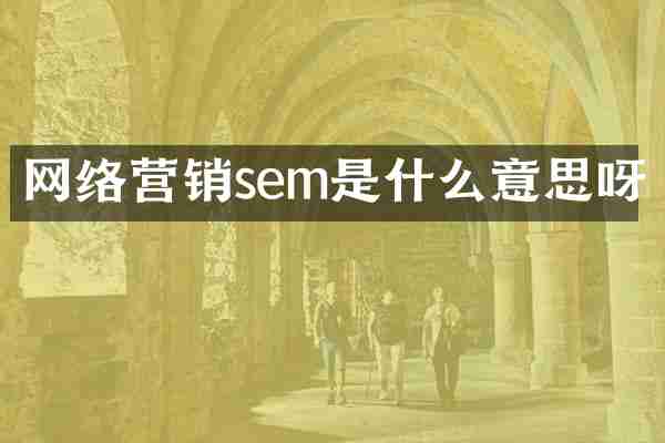 网络营销sem是什么意思呀