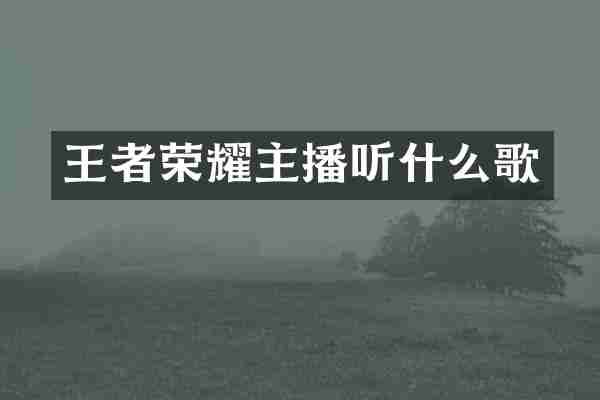 王者荣耀主播听什么歌