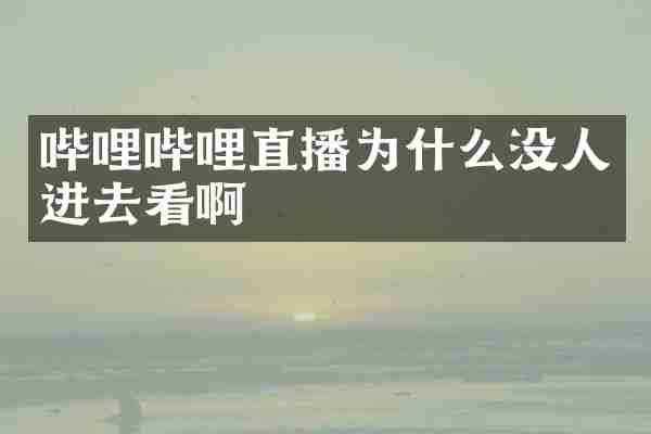 哔哩哔哩直播为什么没人进去看啊
