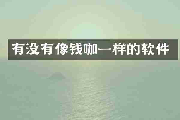 有没有像钱咖一样的软件