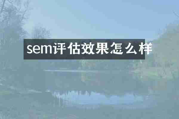 sem评估效果怎么样