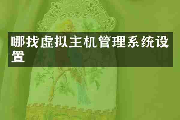 哪找虚拟主机管理系统设置
