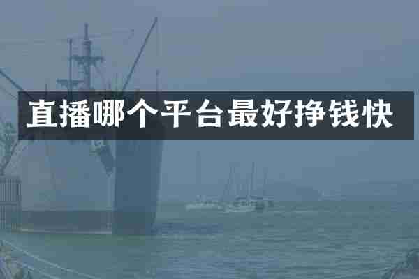 直播哪个平台最好挣钱快